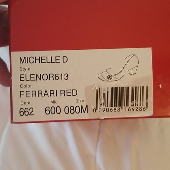 Michelle D. Ferrari Red Elenor low heel shoes 8M WITH box vintage 1950 style - Picture 3 of 5